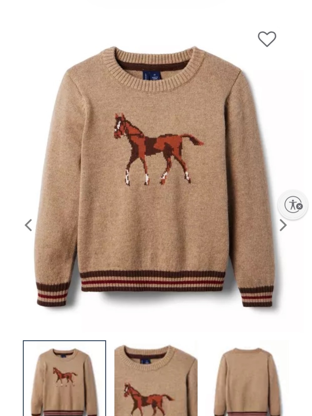 Janie and Jack horse sweater toddler